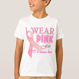 T-shirt Je porte le rose pour Tempate nommé pour le cancer