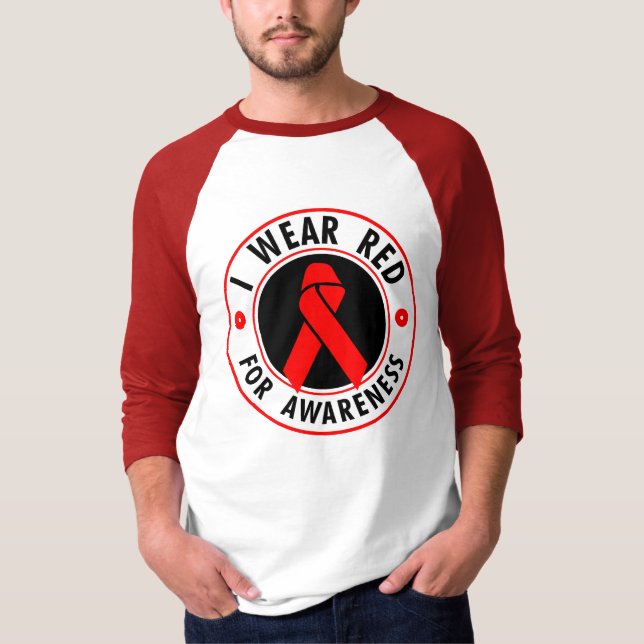 T-shirt JE PORTE LE ROUGE… Pour la conscience (Devant)