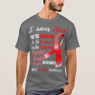 T-shirt Je Porte Le Rouge Pour La Sensibilisation Au Sida 