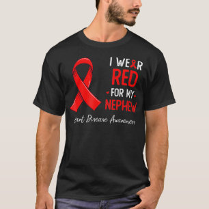 T-shirt Je porte le rouge pour ma conscience des maladies 