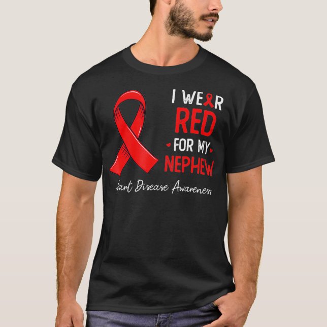 T-shirt Je porte le rouge pour ma conscience des maladies  (Devant)