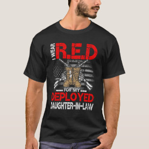 T-shirt Je Porte Le ROUGE Pour Ma Fille Déployée En Droit