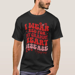 T-shirt Je Porte Le Rouge Pour Ma Maladie Du Coeur Grammy,