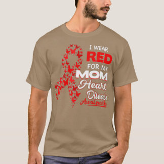 T-shirt Je porte le rouge pour ma maman Maladie cardiaque 