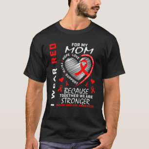 T-shirt Je Porte Le Rouge Pour Ma Mère Maladie Cardiaque R