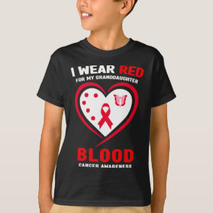 T-shirt Je Porte Le Rouge Pour Ma Petite-Fille, Le Cancer