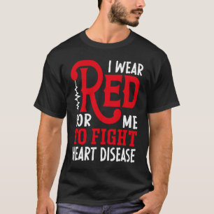 T-shirt Je Porte Le Rouge Pour Moi American Heart Disease 
