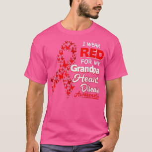 T-shirt Je porte le rouge pour mon grand-père Sensibilisat