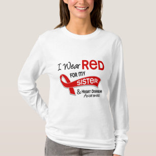 T-shirt Je porte le rouge pour mon maladie cardiaque de