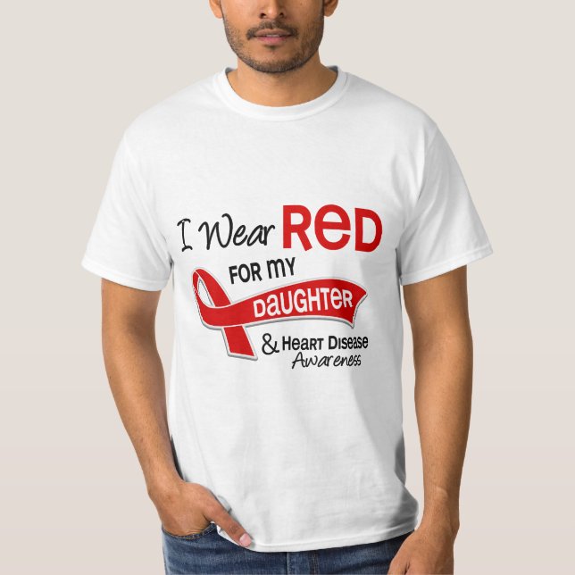 T-shirt Je porte le rouge pour mon maladie cardiaque de (Devant)