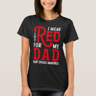 T-shirt Je Porte Le Rouge Pour Mon Père Mois Américain De