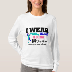 T-shirt Je porte le ruban de cancer de la thyroïde pour m