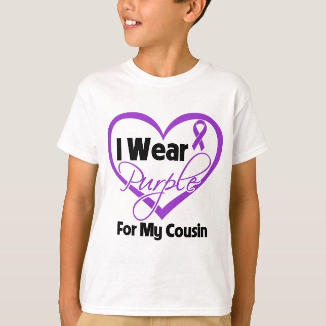 T-shirt Je porte le ruban de Purple Heart - cousin (Devant)
