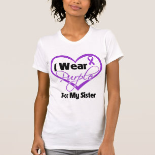 T-shirt Je porte le ruban de Purple Heart - soeur