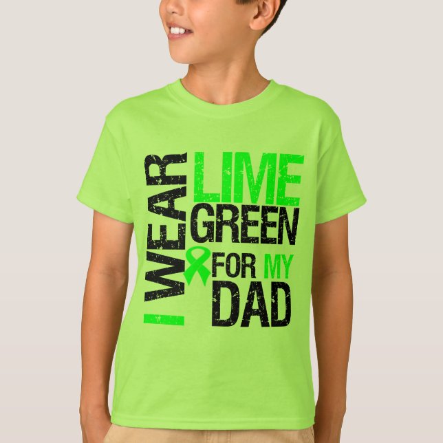 T-shirt Je porte le ruban de vert de chaux pour mon (Devant)