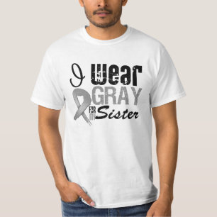 T-shirt Je porte le ruban gris de conscience pour ma soeur