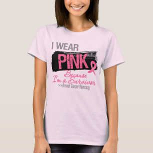 T-shirt Je porte le ruban rose puisque je suis un