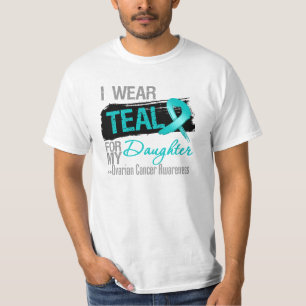 T-shirt Je porte le ruban turquoise pour mon Cancer