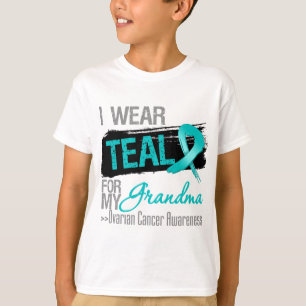 T-shirt Je porte le ruban turquoise pour mon Cancer