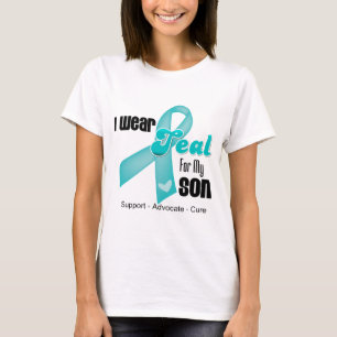 T-shirt Je porte le ruban turquoise pour mon fils
