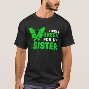 T-shirt Je Porte Le Ruban Vert Soeur Dwarfisme Sensibilisa