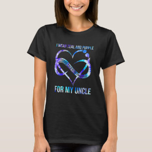 T-shirt Je porte le sarcelle violet pour la prévention du