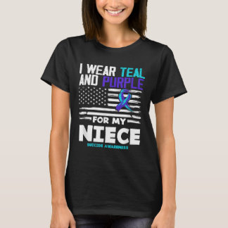 T-shirt Je Porte Le Turquoise Et Le Violet Pour Mon Adjuda
