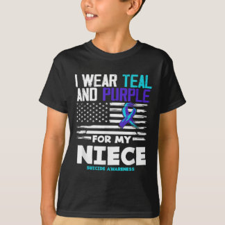 T-shirt Je Porte Le Turquoise Et Le Violet Pour Mon Adjuda