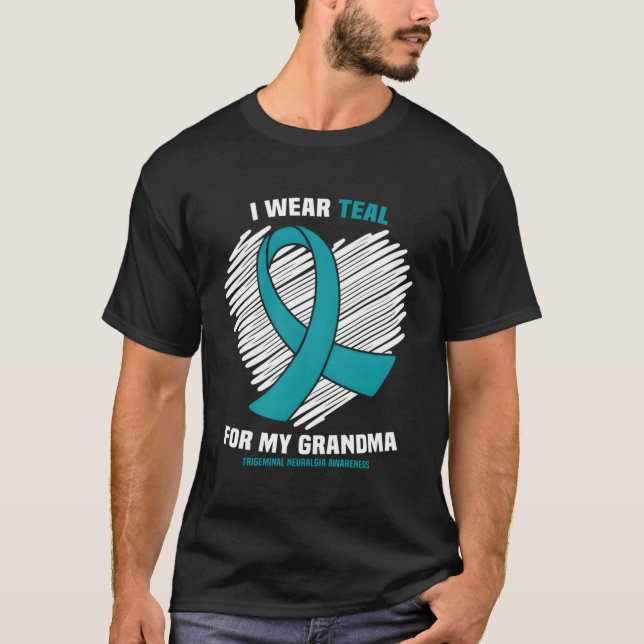 T-shirt Je Porte Le Turquoise Pour Ma Grand-Mère Neuralgie (Devant)