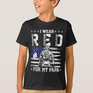 T-shirt Je porte le vendredi rouge pour soutenir l'armée d