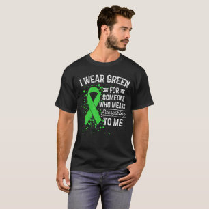T-shirt Je porte le vert - cadeau vert de ruban de