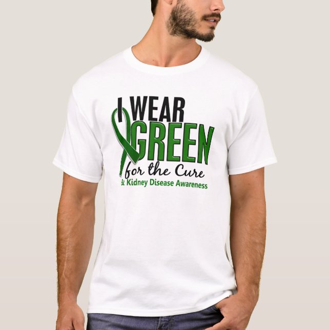 T-shirt Je porte le vert pour la maladie rénale du (Devant)