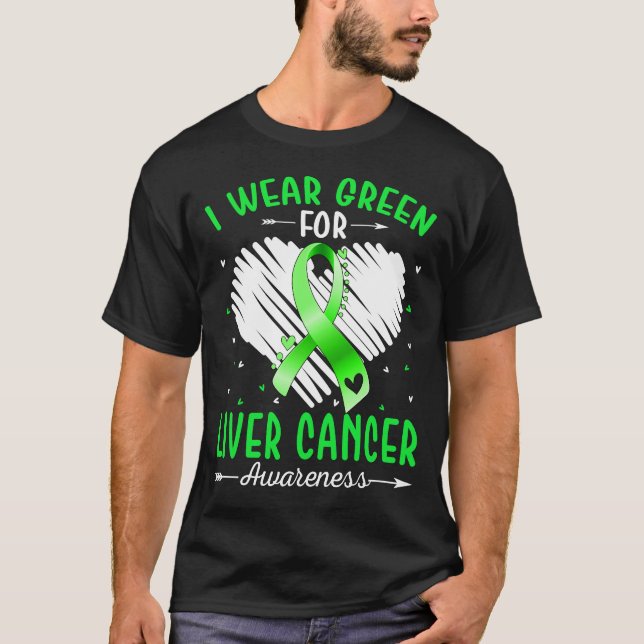 T-shirt Je porte le vert pour la sensibilisation au cancer (Devant)