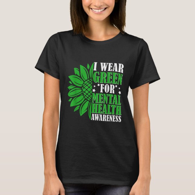 T-shirt Je Porte Le Vert Pour Le Mois De Sensibilisation À (Devant)