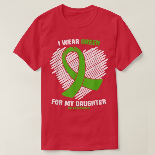 T-shirt Je Porte Le Vert Pour Ma Fille Sensibilisation À L (Design devant)