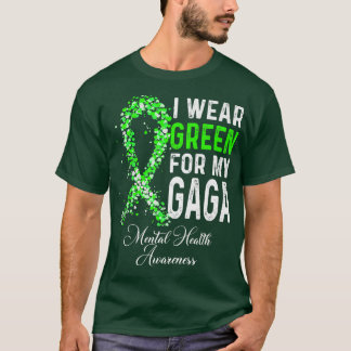 T-shirt Je Porte Le Vert Pour Ma Gaga Sensibilisation À La