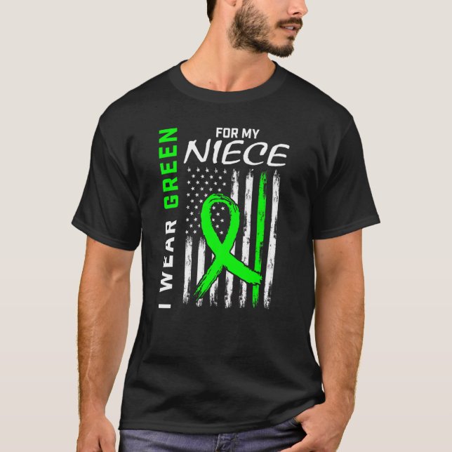 T-shirt Je Porte Le Vert Pour Ma Nièce Sensibilisation Aux (Devant)