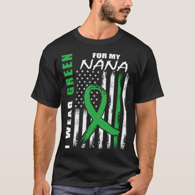 T-shirt Je Porte Le Vert Pour Ma Sensibilisation À La Mala (Devant)