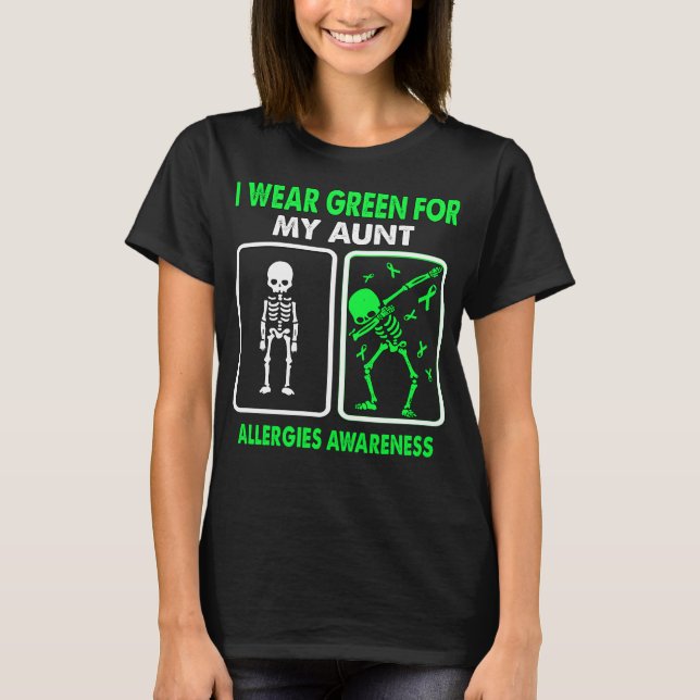 T-shirt Je Porte Le Vert Pour Ma Tante ALLERGIE SENSIBILIS (Devant)