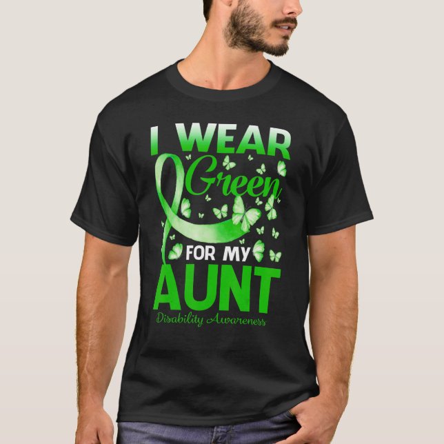T-shirt Je Porte Le Vert Pour Ma Tante Sensibilisation Au  (Devant)