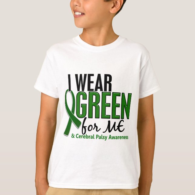T-shirt Je porte le vert pour MOI l'infirmité motrice (Devant)