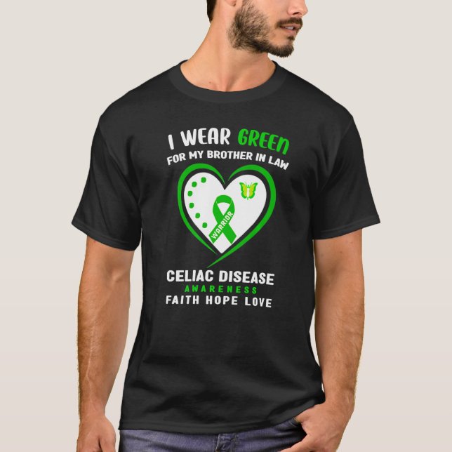 T-shirt Je Porte Le Vert Pour Mon Frère En Droit Maladie C (Devant)