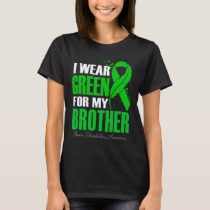 T-shirt Je Porte Le Vert Pour Mon Frère Handicap Cerveau A