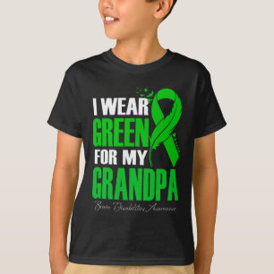 T-shirt Je Porte Le Vert Pour Mon Grand-Père Handicap Cerv