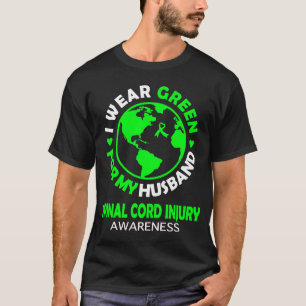T-shirt Je porte le VERT pour mon MARI INJURY CORD SPINAL