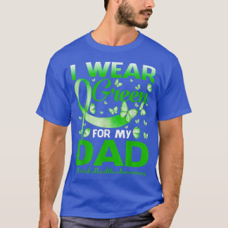 T-shirt Je Porte Le Vert Pour Mon Père La Sensibilisation
