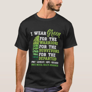 T-shirt Je Porte Le Vert Pour Tal Health Awareness Combatt