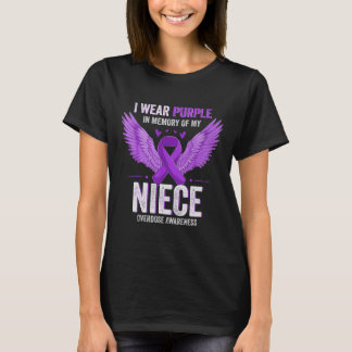 T-shirt Je Porte Le Violet En Mémoire De Ma Nièce Surdose 