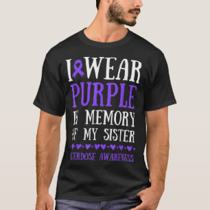T-shirt Je Porte Le Violet En Mémoire De Ma Soeur À L'Époq