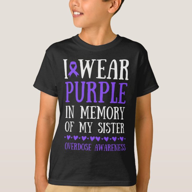 T-shirt Je Porte Le Violet En Mémoire De Ma Soeur À L'Époq (Devant)